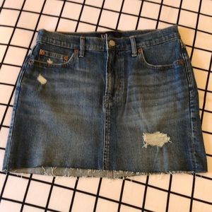 Gap Distressed Denim Mini Skirt with Raw Hem